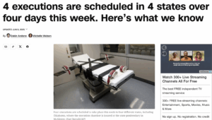 Image from article with title: 4 executions are scheduled in 4 states over four days this week