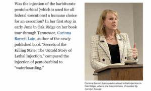 Oak Ridger Article: Book author slams Tennessee's lethal injection drug choice for executions